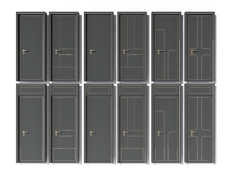 Modern bedroom door flat door double door solid wood door