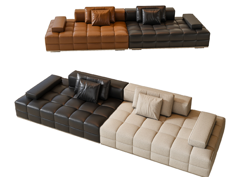 Italian Double Sofa Contrast Sofa