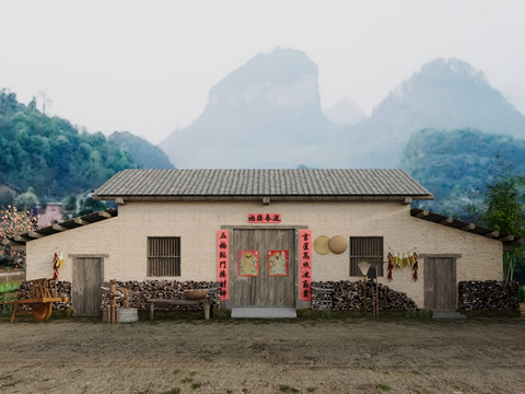 Chinese Courtyard Old Farmhouse