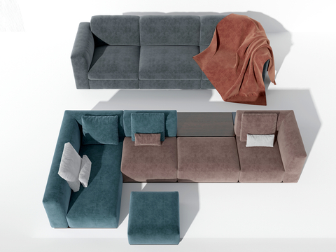 Modern Block Sofa Multiplayer Sofa