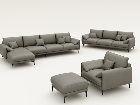 Modern Sectional Sofa Multiplayer Sofa Casual Sofa Leather Sofa