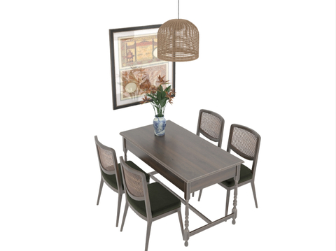 American Dining Table and Chair