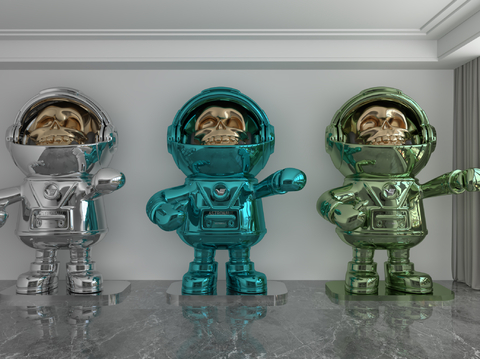 Color Laser Astronaut Art Toy Ornaments