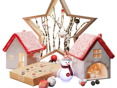 Modern Christmas Ornaments Cartoon House Crafts