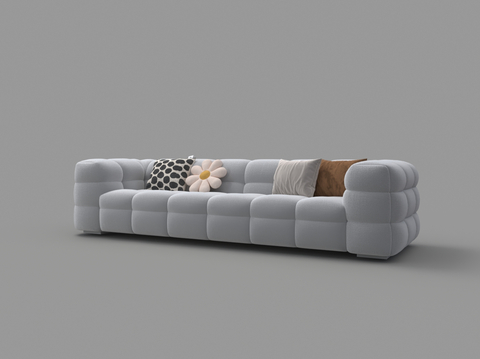 Modern multi-person sofa flannel sofa