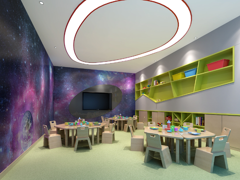 Modern Kindergarten Scientific Research Room