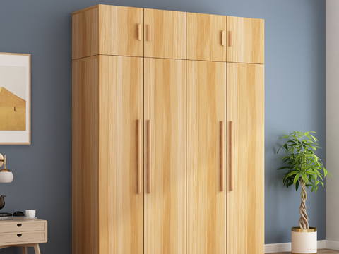 Log Style Wardrobe Solid Wood Wardrobe