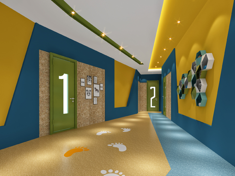 Modern kindergarten Corridor