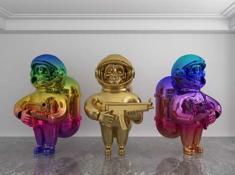 Color Laser Skeleton Astronaut Art Toy Ornaments