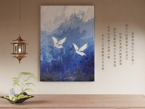 New Chinese Crane Hanging Painting Decorative Painting