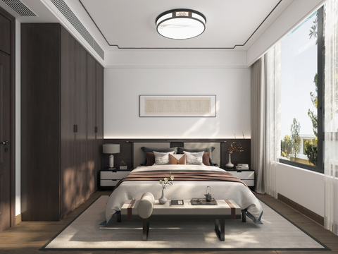 New Chinese-style master bedroom