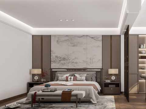 New Chinese-style master bedroom