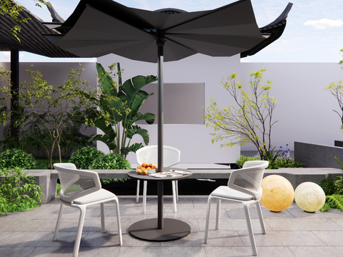 Chinese Garden Table and Chair Outdoor Table and Chair Sunshade