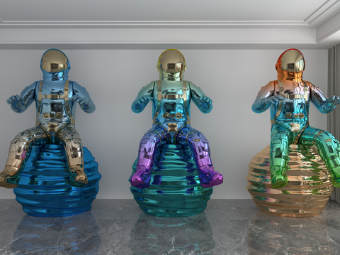 Modern Laser Astronaut Tide Ornaments