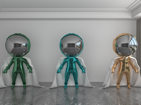 Modern colorful laser astronaut trendy ornaments