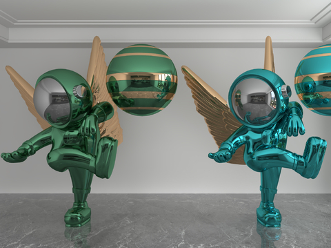 Modern Laser Astronaut Tide Ornaments