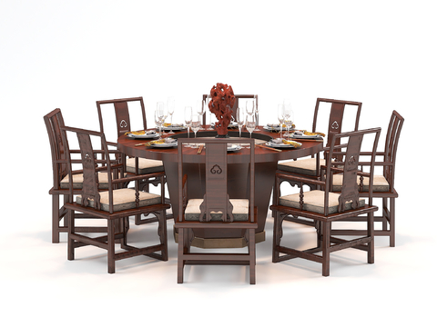 Chinese Dining Table and Chair Round Table