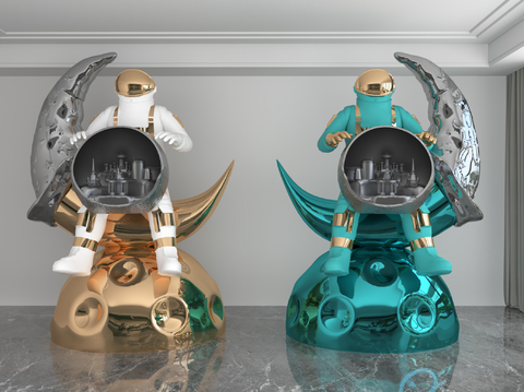 Modern Laser Astronaut Tide Ornaments