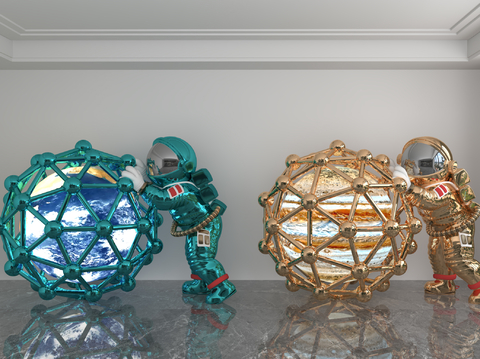 Modern Laser Astronaut Tide Ornaments