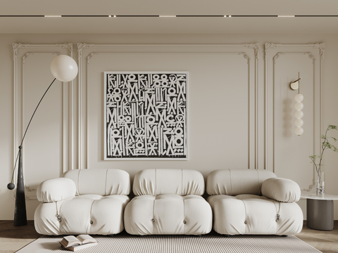 French Wall component line sofa background