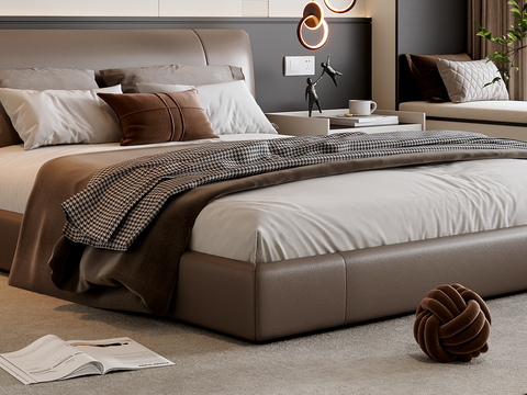 Italian Minimalist Double Bed