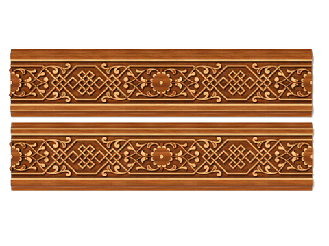 New Chinese-style Solid Wood Carved Component Waist Line