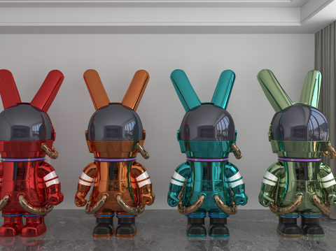 Modern colorful laser astronaut trendy ornaments