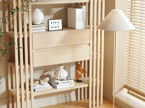 Log Style Bookshelf Storage Rack