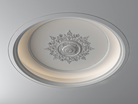 European-style ceiling round plaster lamp panel