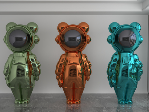 Modern colorful laser astronaut trendy ornaments