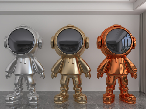 Modern colorful laser astronaut trendy ornaments