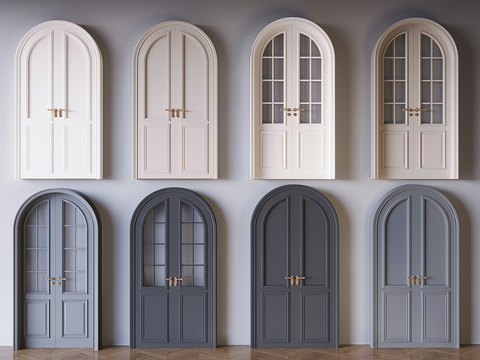 Cream style double door retro arched door arc door