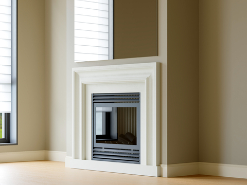 Cream style fireplace