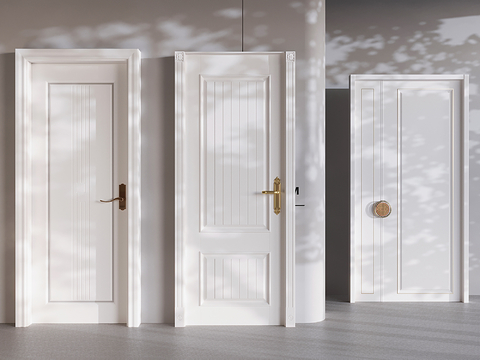 Cream Style swing door single door white paint door