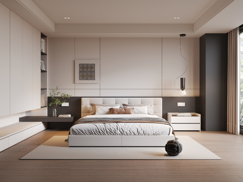 Modern Minimalist Bedroom Master Bedroom Without Main Lamp