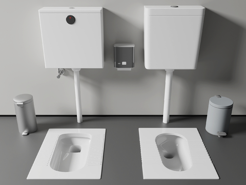 Modern squat toilet tank trash can