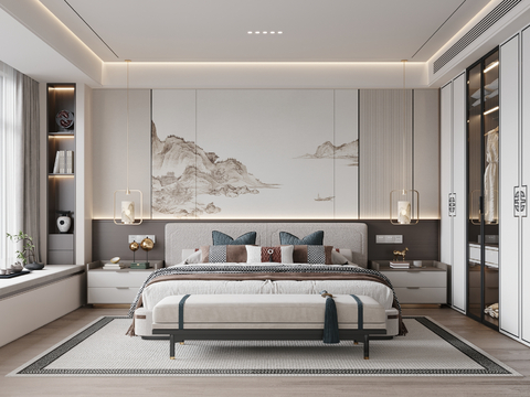 New Chinese-style master bedroom