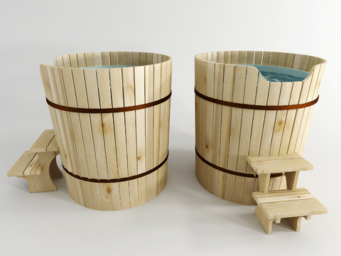 Modern Wooden Bath Barrel