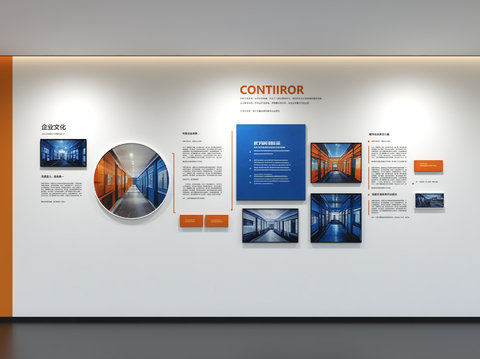 Modern enterprise culture wall display wall