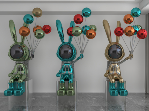 Modern Astronaut Rabbit Doll Art Toy Ornaments