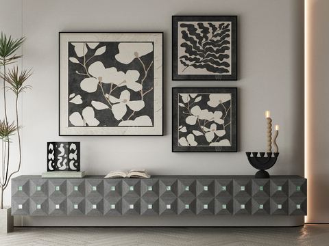 Quiet Decorative Painting Black and White Painting Flower Painting