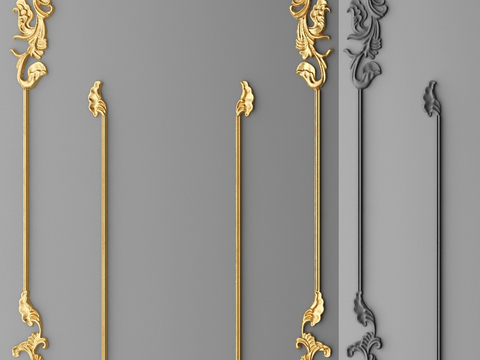 European-style gold-plated lines carved components