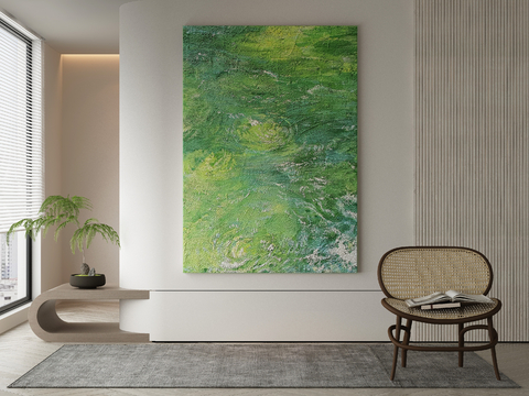 Modern Decorative Painting Green Oil Painting