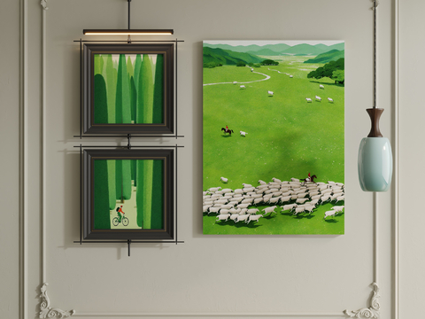 Modern boom decorative painting grassland oil painting