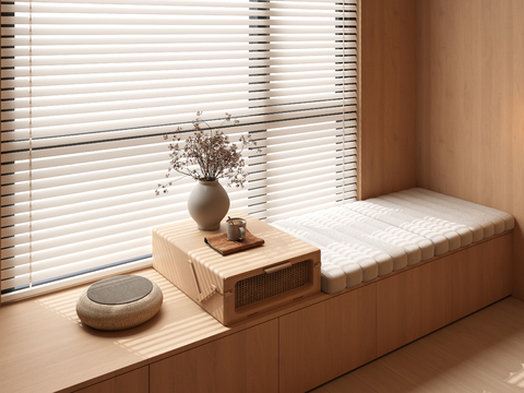 Cream Style floating window cushion venetian blinds floating window sill tuanpu