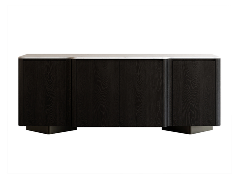 Modern Side Cabinet Black Wooden Cabinet Entrance Cabinet