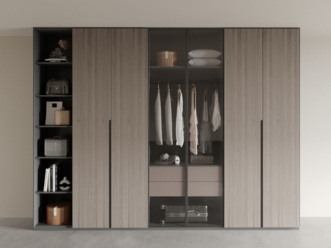 New Chinese-style Wardrobe Glass Wardrobe