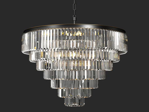 Multi-layer crystal chandelier