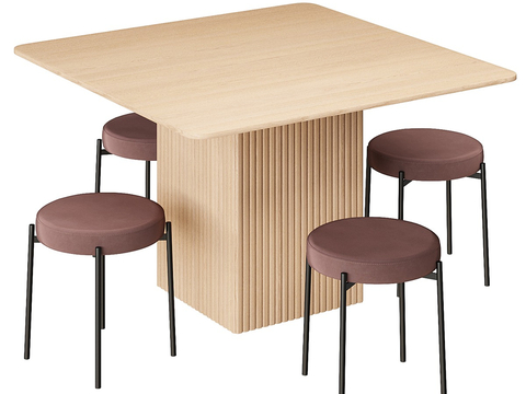 Modern Square Dining Table and Chair