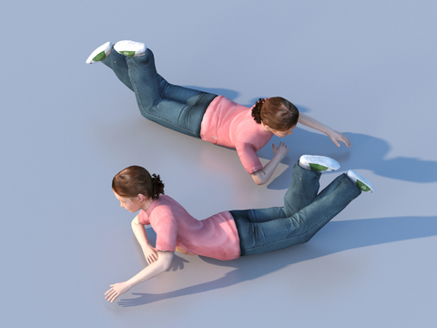 Woman lying position girl figure